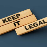 Keep It Legal Text On Wooden Blocks Isolated On Dark Grey Background, 3d illustration